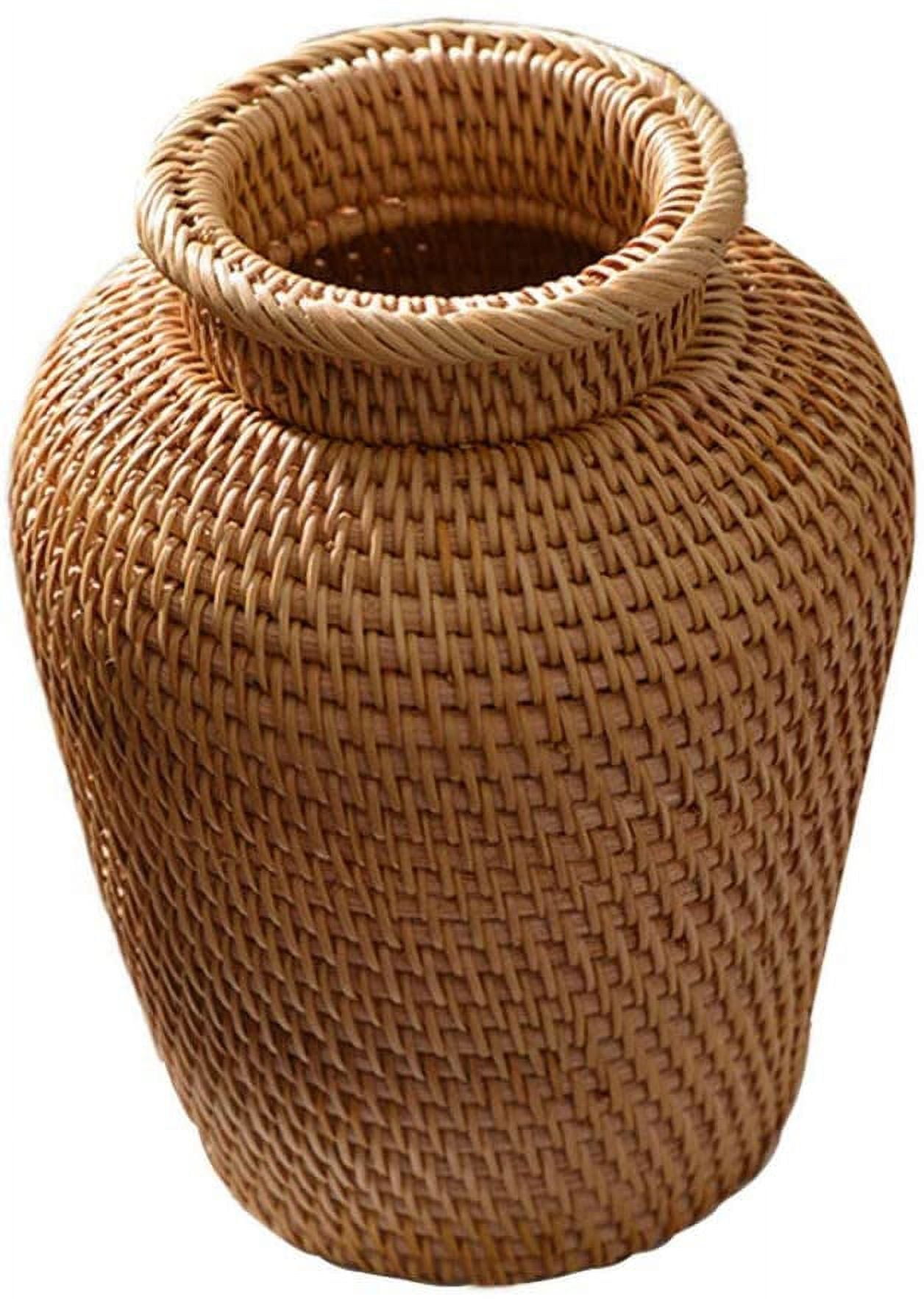 Operitacx Rattan Vase Flower Basket Wicker Planters Bamboo Woven Fish Creel  Basket Farmhouse Dried Flower Holder Storage Basket for Flower Arrangement  Home Decor : : Home