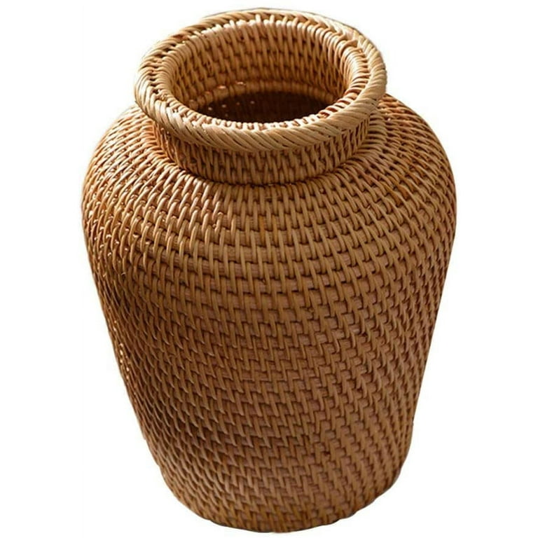 Wicker Vase Rattan Woven Flower Basket Long Rustic Flower