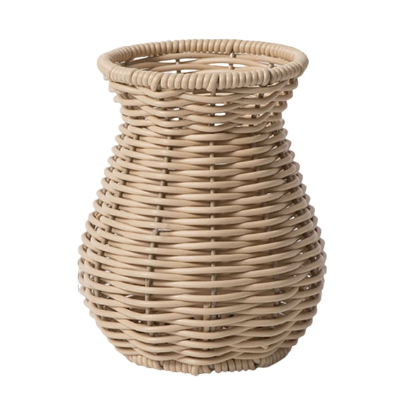 Wicker Vases For Flowers Basket Vase,Tabletop Woven Rattan Vase For Flowers,Rustic Country Style Rattan Basket Vase, Farmhouse Small Wicker Woven Bouquet Vase Table Centerpiece For Home Decor