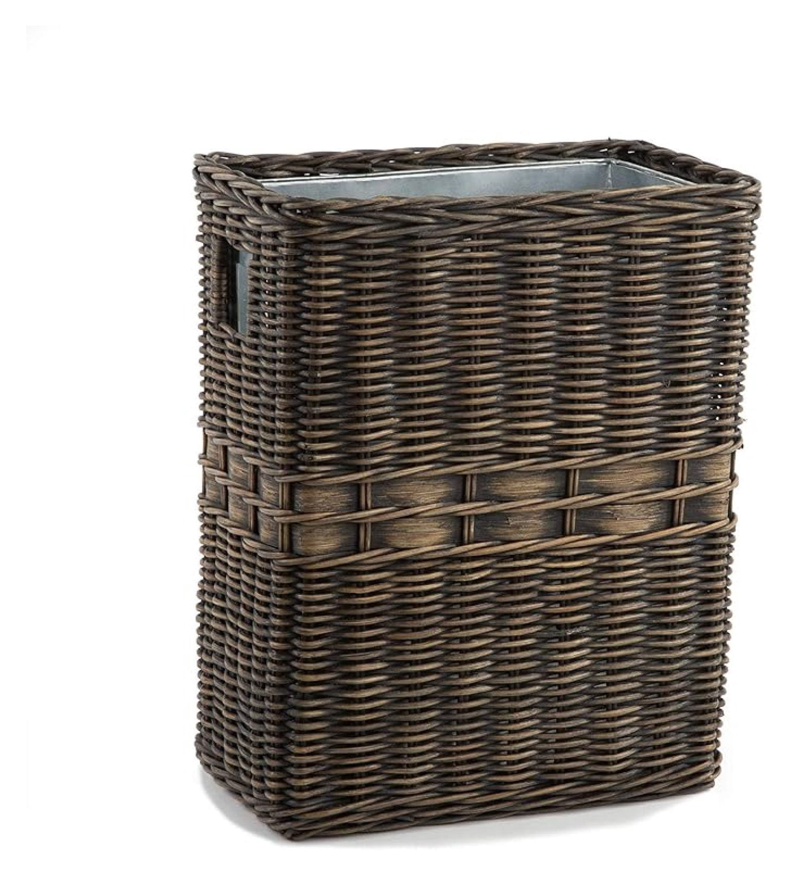 Alipis Woven Rattan Trash Can - Rectangular Slim Waste Basket, Vintage Wicker Design For Bedroom, Bathroom, Office 5 thumbnail image