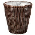 thumbnail image 1 of Wicker Waste Paper Bin Round Rubbish Basket with Liner, 1 of 4
