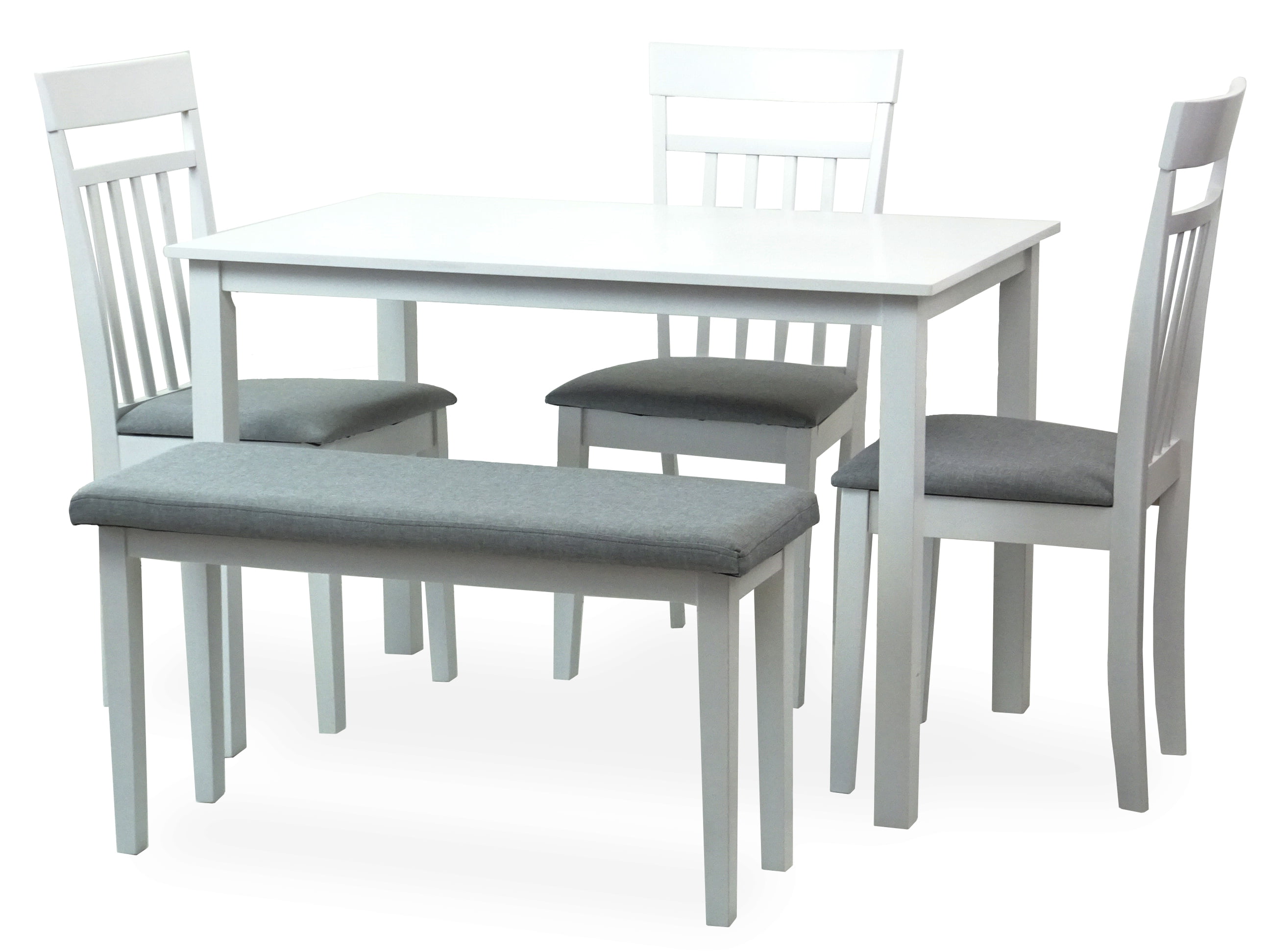 Wickerix 5 Pc Dining Kitchen Set of Rectangular Table, 3 Chairs Warm