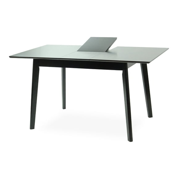Wickerix Extendable Rectangular Dining Room Table Modern Solid Wood, Espresso (Black) Color