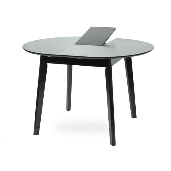 Wickerix Extendable Round Dining Room Table Modern Solid Wood, Espresso Color