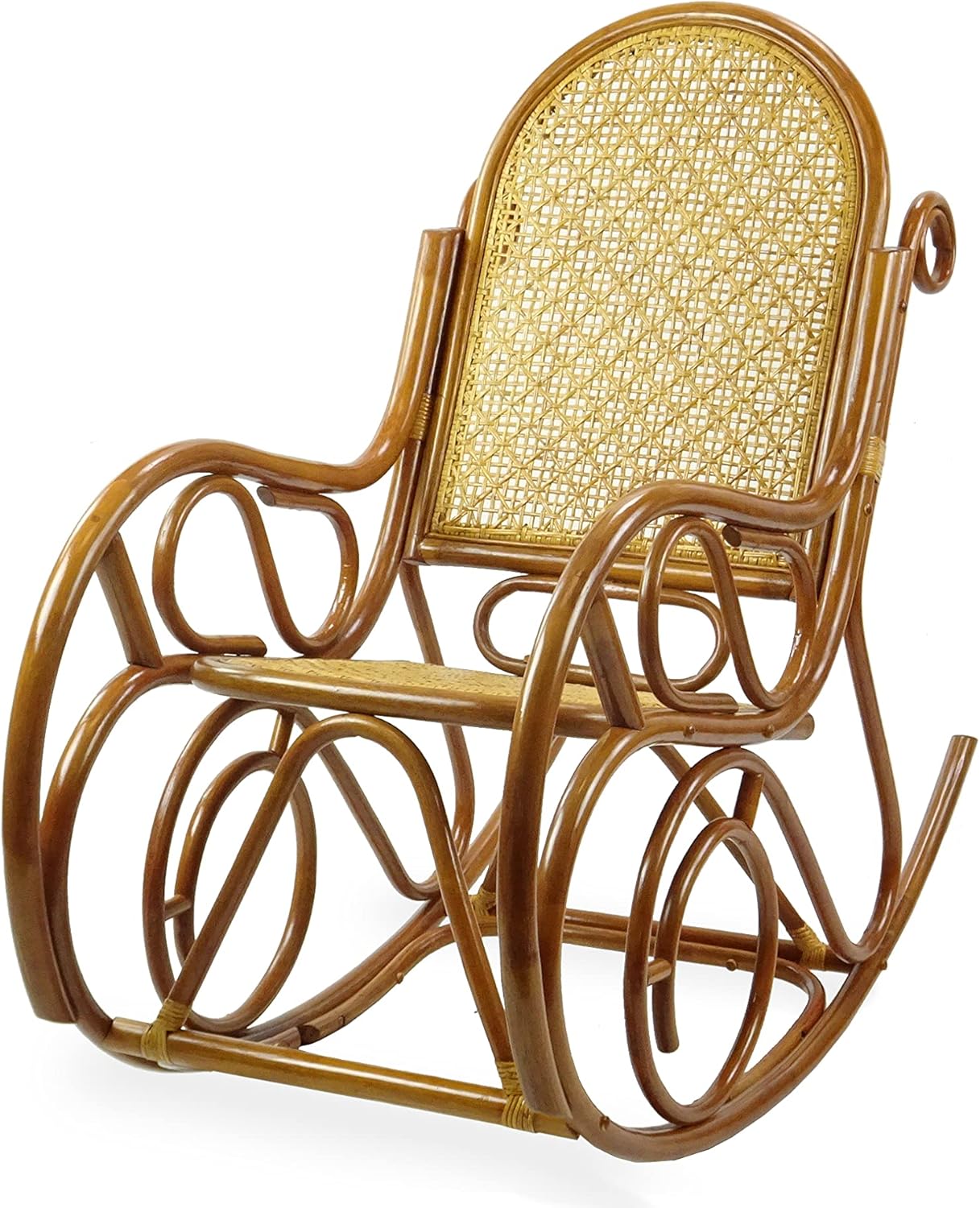 Wickerix Milano Rocking Chair, Natural Rattan Wicker Handmade, ECO ...