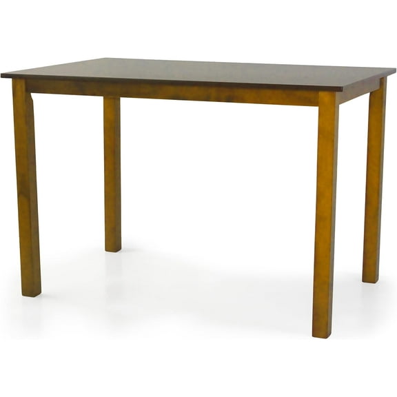 Wickerix Preston Dining Solid Wood Rectangular Table, Contemporary Style, Medium Brown