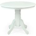 thumbnail image 1 of Wickerix Round Solid Wood Dining Table 38.5'' D with Pedestal Base, Kitchen Round Table for 2 and 4 Persons, Restaurant Table, White Color, 1 of 7