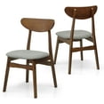 thumbnail image 1 of Wickerix Set of 2 Solid Wood Yumiko Dining Kitchen Modern Side Chairs w/Padded Seat, Medium Brown Color, 1 of 15