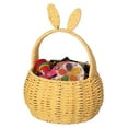 thumbnail image 1 of Wickerwise Hand-Woven Easter Bunny Ear Basket with Handle – Multi-Purpose Paper Rope Wicker Basket for Easter Egg Hunts, Picnics, Flower Arrangements, Food Storage, Party, and Home Decor, Yellow, 1 of 7