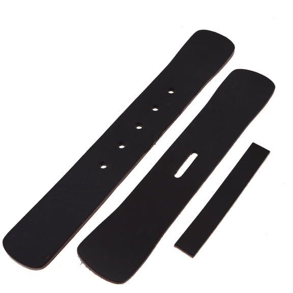 Wickett & Craig English Bridle Leather Belt Tab, Dark Brown, 1-1/4", Multiple Shapes