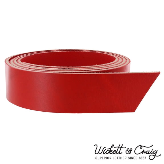 Wickett & Craig English Bridle Leather Strap, Chili Pepper, 55" to 60" Long, 8-10oz & 10-12oz