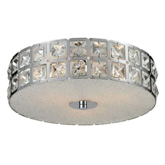 Elk Lighting Wickham 3 Light Flush Mount in Polished Chrome