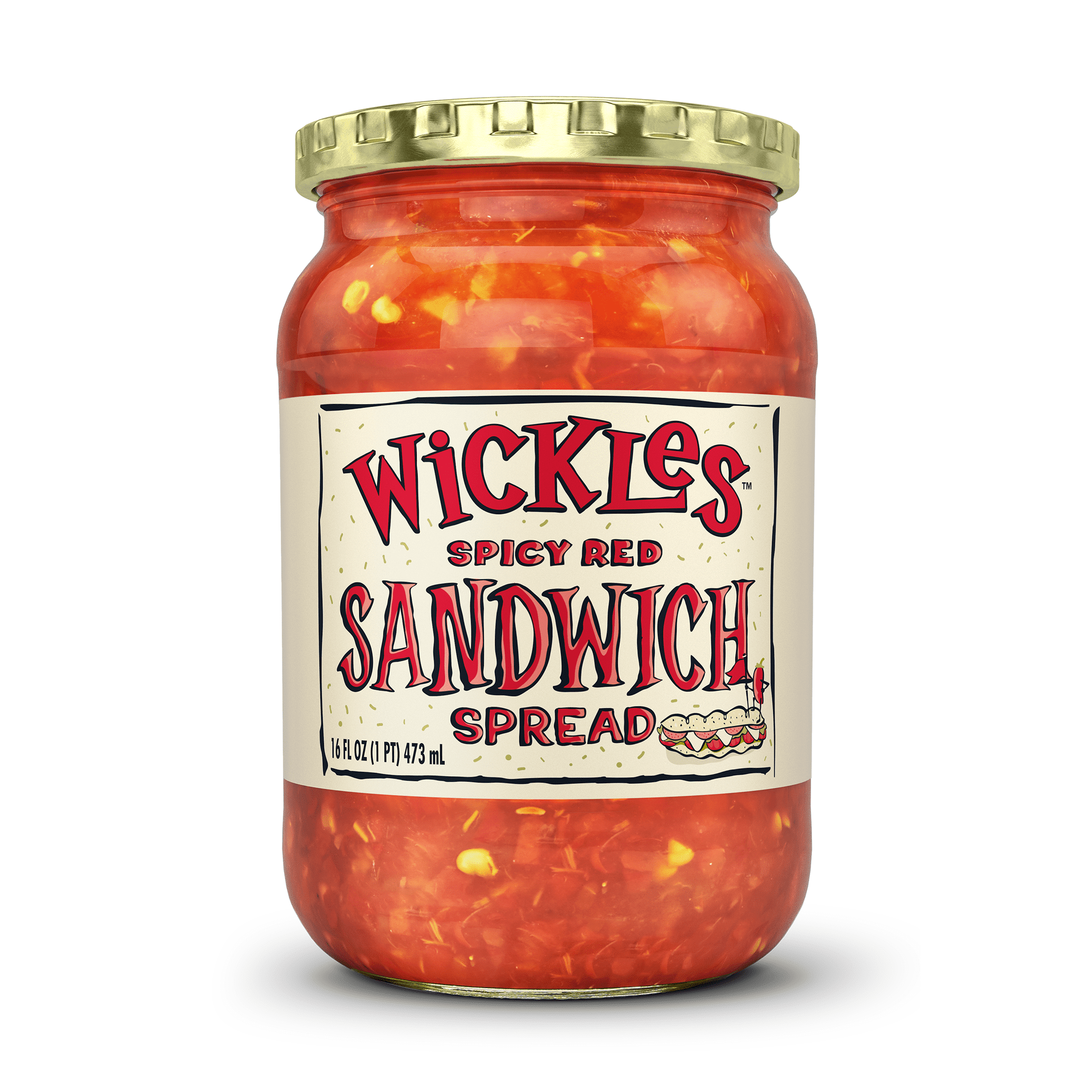 Wickles Spicy Red Sandwich Spread, 16 fl oz Jar