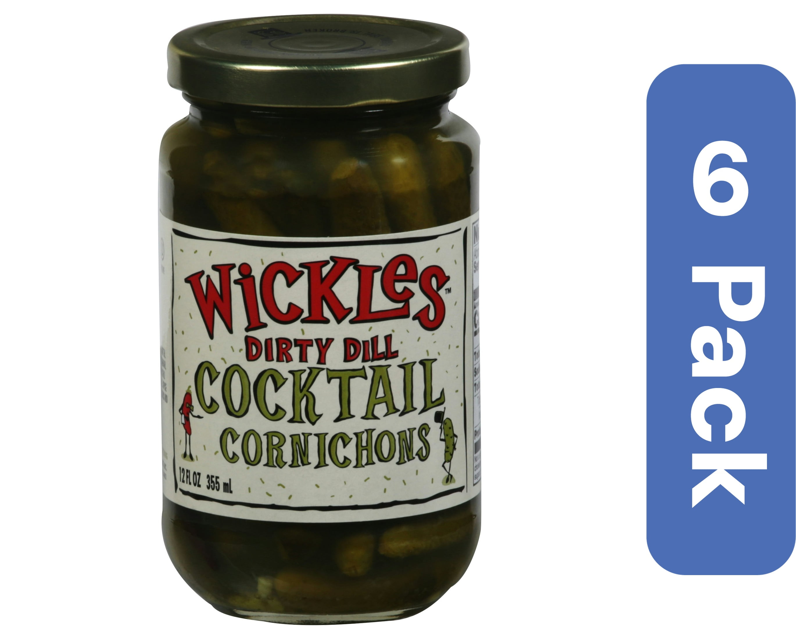 Wickles Cornichon Dirty Dill 12 fl oz (Pack of 6)