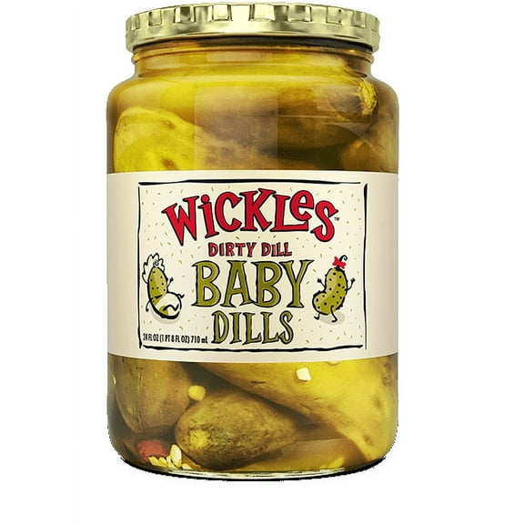 (Pack of 6) Wickles Dirty Dill Baby Dill Pickles, 8 fl oz
