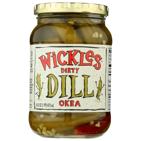 Wickles Okra Dirty Dill 16 Fluid Ounce (Pack Of 6)