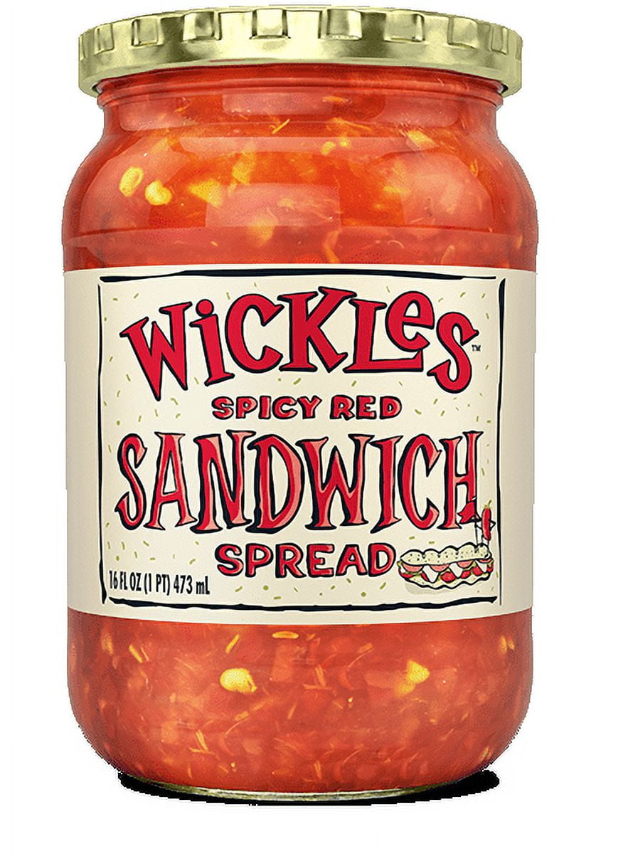 Wickles Spicy Red Sandwich Spread in Glass Jar, 16 oz