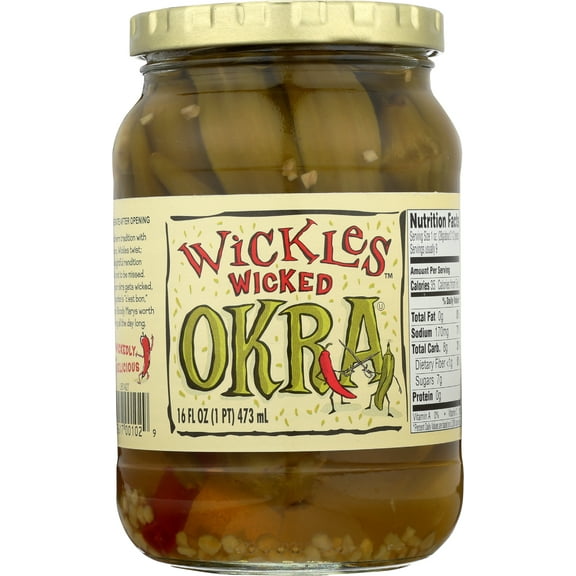 Pack of 6, Wickles Wicked Okra, 16 oz