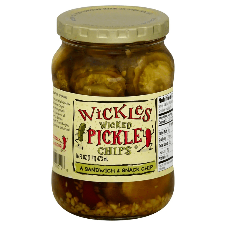 Wickles Wicked Pickle Chips - Case of 6/16 oz