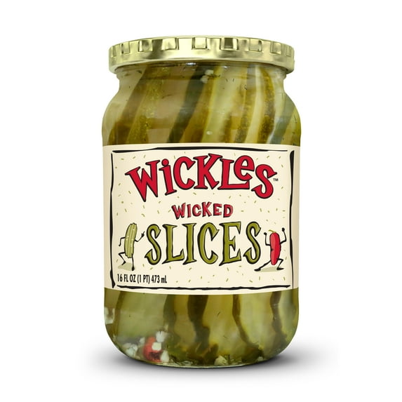 Wickles Wicked Pickle Slices, 16 fl oz Jar