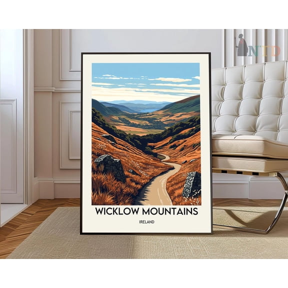 Wicklow Mountains Ireland Landscape Poster, Unframed Paper Poster 8x10in