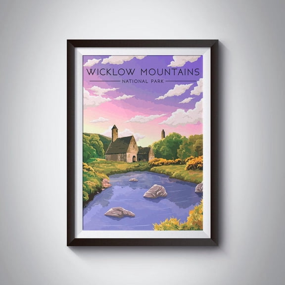 Wicklow Mountains National Park Ireland Glendalough Decor, Unframed Paper Poster 16x20in