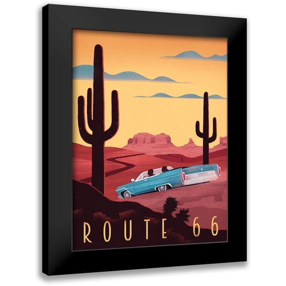 Wickstrom, Martin 12x14 Black Modern Framed Museum Art Print Titled - Route 66