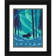 thumbnail image 1 of Wickstrom, Martin 12x14 Black Ornate Wood Framed with Double Matting Museum Art Print Titled - Sweden - Moose, 1 of 4