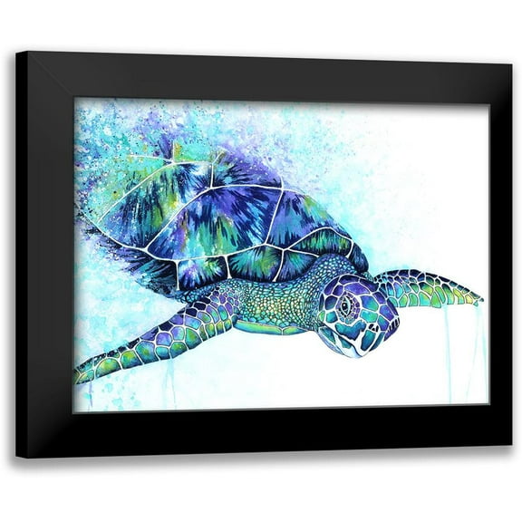 Wickstrom, Martin 14x11 Black Modern Framed Museum Art Print Titled - Sea Turtle