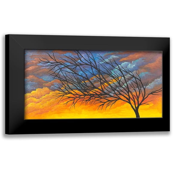 Wickstrom, Martin 14x9 Black Modern Framed Museum Art Print Titled - Sunset Tree
