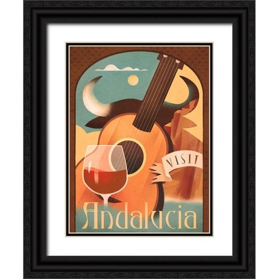 Wickstrom, Martin 19x24 Black Ornate Wood Framed with Double Matting Museum Art Print Titled - Visit Andalucia