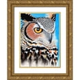 thumbnail image 1 of Wickstrom, Martin 19x24 Gold Ornate Wood Framed with Double Matting Museum Art Print Titled - Great Horned Owl Eye, 1 of 4