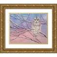 thumbnail image 1 of Wickstrom, Martin 24x20 Gold Ornate Wood Framed with Double Matting Museum Art Print Titled - Snowy Barred Owl, 1 of 4
