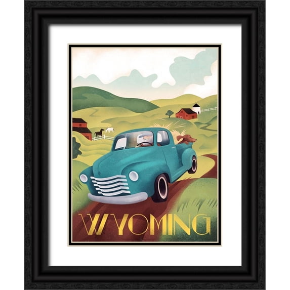 Wickstrom, Martin 25x32 Black Ornate Wood Framed with Double Matting Museum Art Print Titled - Wyoming