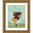 thumbnail image 1 of Wickstrom, Martin 25x32 Gold Ornate Wood Framed with Double Matting Museum Art Print Titled - Rugby, 1 of 4