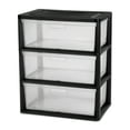 Key Drawer Unit Wide 3 Drawer Storage Tower, Drawer Organizer with Removable Clear Bins ...