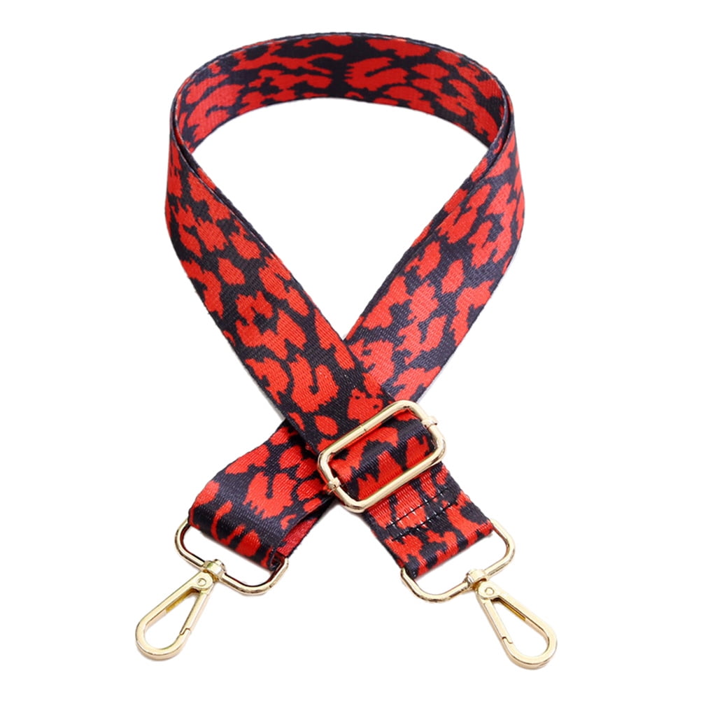 Wide Adjustable Bag Strap Contrast Color Leopard Replacement Straps for