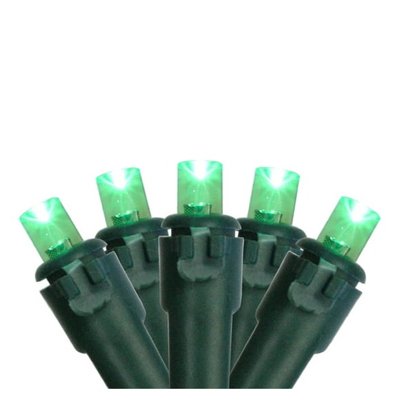 Wide Angle Christmas Net Lights - 4' x 6' - Green LED Lights - Green Wire