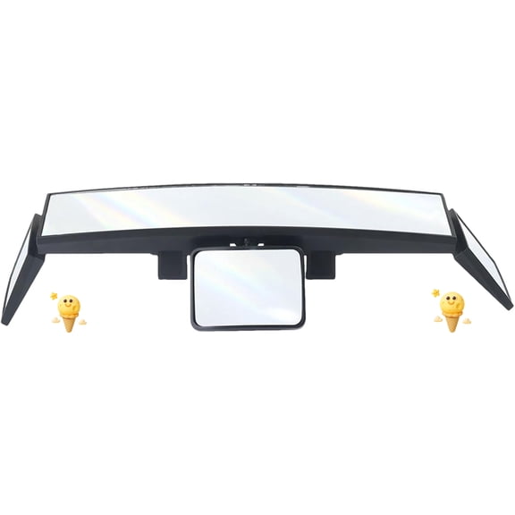 Wide Angle Extender - Clip On Rearview Mirror, Anti Glare Truck Boat Automotive Safety Device, Panoramic View Upgrade, Reduced Blind Spot Driving Accessory, Universal Fit Easy Installation