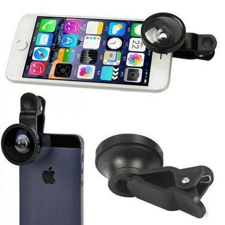Wide Angle Fisheye Lens for iPhone 11/Pro/Max - Selfie Macro Camera Clip 2-in-1 P3D