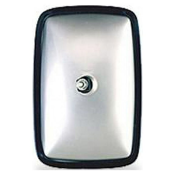 Wide Angle Mirror Head 6.5" x 10" Stud Mount Convex, Black, Shatter Resistant