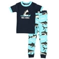 thumbnail image 1 of Wide Awake Shark Short Sleeve Kids PJ Set, 1 of 6