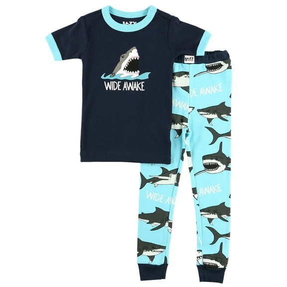Wide Awake Shark Short Sleeve Kids PJ Set