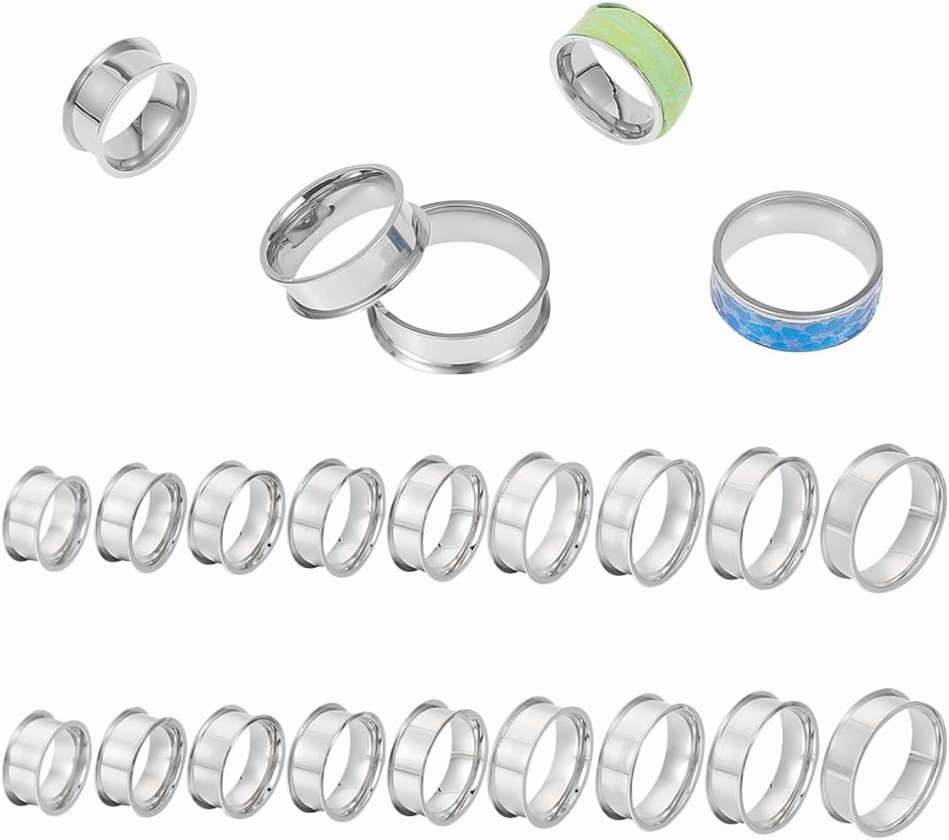 Wide Band Grooved Design Ring Core Blank for Inlay Stainless Steel ...
