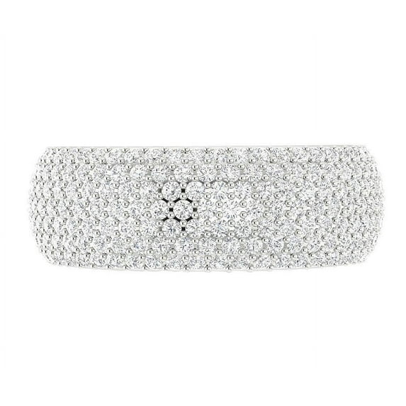 Wide Band Pave Set Full Eternity Band Ring 2.5 Ct Simulated Diamond 14K White Gold Over