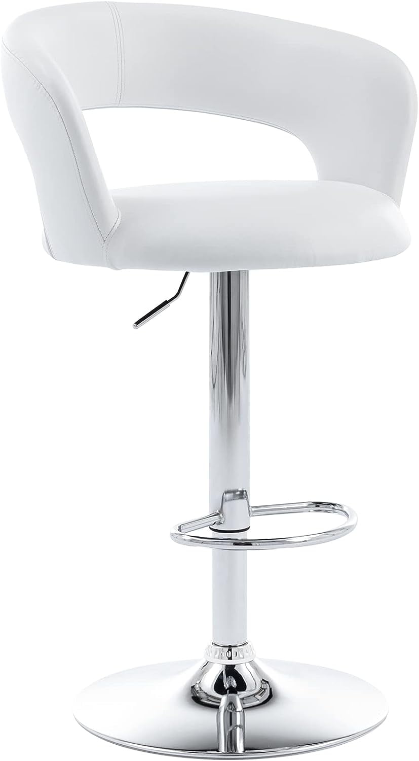 Wide Bar Stool, Modern PU Leather Swivel Adjustable Barstool With