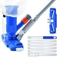 thumbnail image 1 of Wide Base Pool Vacuum Cleaner with Side Brush – Manual Jet Pool Cleaning Kit with 6-Piece 67" Handle, Mesh Bag and Matte Metal Handle – Ideal for Above Ground Pools, Ba, 1 of 7