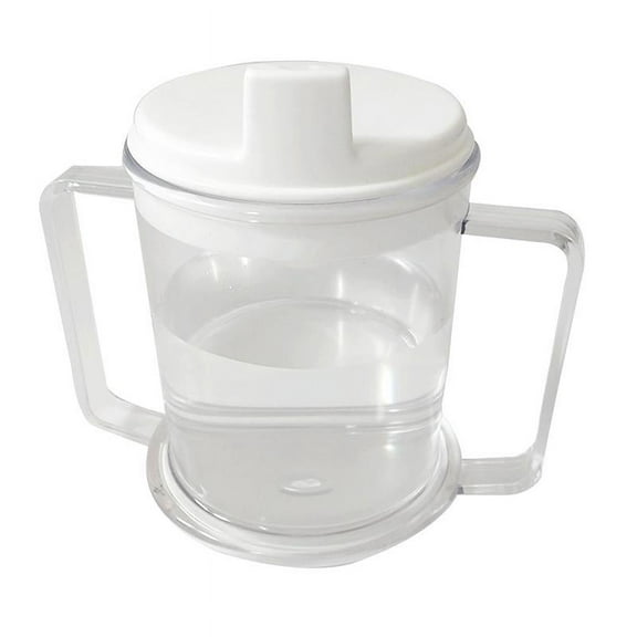 Wide Base Two Handled Mug Lidded 10oz Sippy Cup Mug Drinking Aid Cup