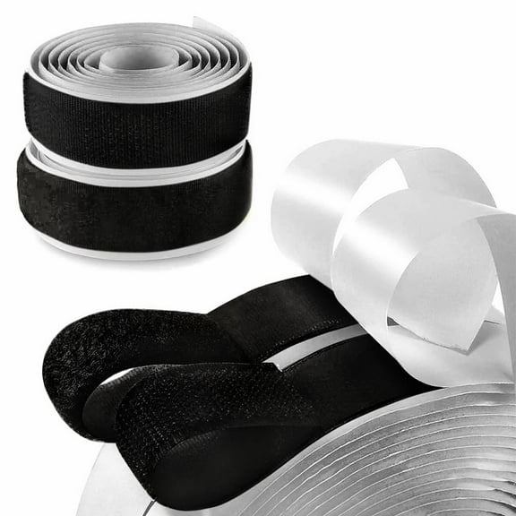 Wide Black Hook And Loop Adhesive Tape 1 Yd Length Self Sticky Hook Loop Tape Heavy Duty Black Fastener Adhesive Tape For Window Fixing Net Carpets DIY Project Handmade(Black)