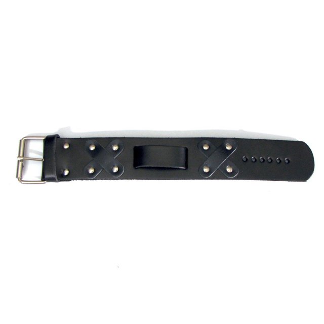Wide Black Leather Replacement Watch Band Strap, USA Made Cowhide